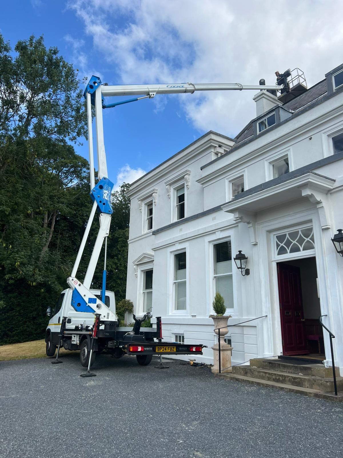 Chimney repair from cherry picker in Hoddesdon